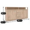 Mebel Elite Комод Blago 190 см, дуб «Сонома», W.LUNA/DS/KOM4D4S - Home Club, зображення 6
