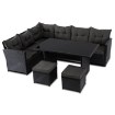 Mebel Elite Комплект садових меблів Dallas, чорний/темно-сірий, ME.DALLAS/CZ/RT/OGR/ZES - Home Club, зображення 4