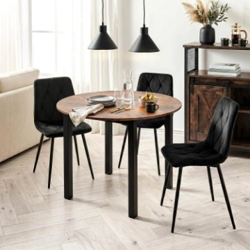 Mebel Elite Стол Teo 100 см, дуб рустикальный/чёрный, ME.TEO/DRU/CZ/S - Home Club