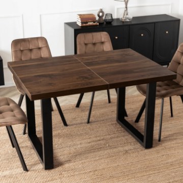 Mebel Elite Стол Tomas, раскладной, 130–230 см, орех/чёрный, ME.TOMAS/O/S - Home Club