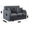 Mebel Elite Двомісне спальне крісло Vero 2, сіре, PPHUE.BASIA2/PAROS6/FW - Home Club, зображення 11