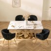 Mebel Elite Стол Ibiza, керамический, раскладной, 160–240 см, белый мрамор/золотой, ME.IBIZA/B/ZL/S160-240 - Home Club, изображение 3