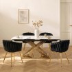 Mebel Elite Стол Ibiza, керамический, раскладной, 160–240 см, белый мрамор/золотой, ME.IBIZA/B/ZL/S160-240 - Home Club, изображение 4