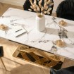 Mebel Elite Стол Ibiza, керамический, раскладной, 160–240 см, белый мрамор/золотой, ME.IBIZA/B/ZL/S160-240 - Home Club, изображение 5