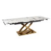 Mebel Elite Стол Ibiza, керамический, раскладной, 160–240 см, белый мрамор/золотой, ME.IBIZA/B/ZL/S160-240 - Home Club, изображение 6