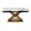 Mebel Elite Стол Ibiza, керамический, раскладной, 160–240 см, белый мрамор/золотой, ME.IBIZA/B/ZL/S160-240 - Home Club, изображение 7