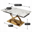 Mebel Elite Стол Ibiza, керамический, раскладной, 160–240 см, белый мрамор/золотой, ME.IBIZA/B/ZL/S160-240 - Home Club, изображение 8