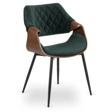 Mebel Elite Стілець Dakota зелений/горіх, велюровий, ME.DAKOTA/Z/O/V/K - Home Club