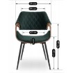 Mebel Elite Стул Dakota, зеленый/орех, велюр, ME.DAKOTA/Z/O/V/K - Home Club, изображение 6