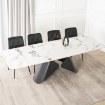 Mebel Elite Стол Verona, керамический, раскладной, 160–240 см, белый мрамор/чёрный, ME.VERONA/B/CZ/CER/S160-220 - Home Club, изображение 3