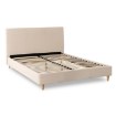 Mebel Elite Кровать 140x200 Kioto, бежевая, из вельвета, ME.KIOTO/140/BZ/SZTR/LOZ - Home Club