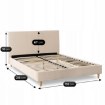 Mebel Elite Кровать 140x200 Kioto, бежевая, из вельвета, ME.KIOTO/140/BZ/SZTR/LOZ - Home Club, изображение 8