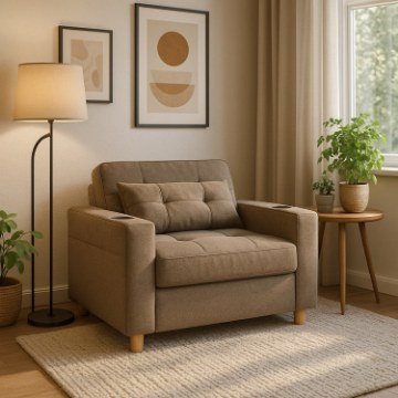 Mebel Elite Раскладной кресло Solor, бежевый, ME.SOLOR/BZ/T/FW - Home Club