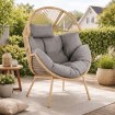 Mebel Elite Садовое кресло для отдыха Cezare, серого цвета, ME.CEZARE/P/NAT/T/FW - Home Club, изображение 2