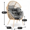 Mebel Elite Садовое кресло для отдыха Cezare, серого цвета, ME.CEZARE/P/NAT/T/FW - Home Club, изображение 8