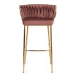 Mebel Elite Барный стул Flores 2, розовый, велюровый, ME.FLORES2/R/ZL/V/H - Home Club, изображение 3