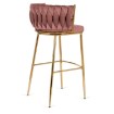 Mebel Elite Барный стул Flores 2, розовый, велюровый, ME.FLORES2/R/ZL/V/H - Home Club, изображение 4