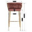 Mebel Elite Барный стул Flores 2, розовый, велюровый, ME.FLORES2/R/ZL/V/H - Home Club, изображение 7