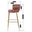 Mebel Elite Барный стул Flores 2, розовый, велюровый, ME.FLORES2/R/ZL/V/H - Home Club, изображение 8