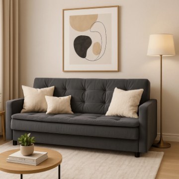 Mebel Elite Комплект із 2 розкладних диванів Stella, сірий, PPHUE.TIKO/PAROS6/Z2/WER - Home Club