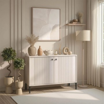 Mebel Elite Комод Soft 104 см, двухдверный, с рифлением, цвет «Кашмир», W.ISEO/KASZ/BZ/KOM2D - Home Club