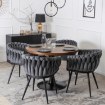 Mebel Elite Стілець Elena, сірий, плетений, велюровий, ME.ELENA/P/V/K - Home Club, зображення 3