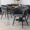 Mebel Elite Стілець Elena, сірий, плетений, велюровий, ME.ELENA/P/V/K - Home Club, зображення 4