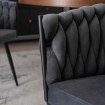 Mebel Elite Стілець Elena, сірий, плетений, велюровий, ME.ELENA/P/V/K - Home Club, зображення 6