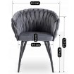 Mebel Elite Стілець Elena, сірий, плетений, велюровий, ME.ELENA/P/V/K - Home Club, зображення 10
