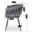 Mebel Elite Стілець Elena, сірий, плетений, велюровий, ME.ELENA/P/V/K - Home Club, зображення 11