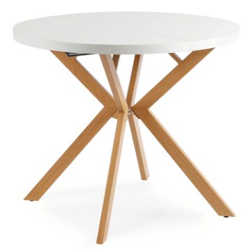Mebel Elite Стол Dorian, раскладной, 80–160 см, белый/золотой дуб, ME.DORIAN/B/DREW/S - Home Club