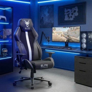 Mebel Elite Игровое вращающееся кресло Nexon, чёрно-белого цвета, ME.FURY/CZ/B/E/T/FO - Home Club