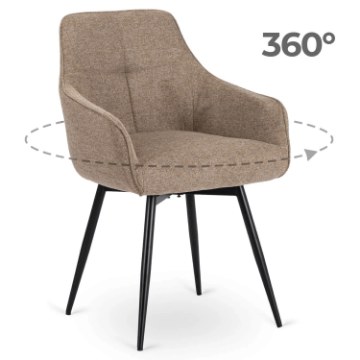 Mebel Elite Обертове крісло Larisa, бежеве, ME.LARISA/BZ/CZ/T/K - Home Club