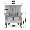 Mebel Elite Крісло Mallo, сіре, велюрове, ME.MALLO/P/V/FW - Home Club, зображення 7