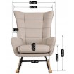 Mebel Elite Крісло-гойдалка Jackson, бежеве/дуб, тканина, ME.JACKSON/BZ/D/T/FW - Home Club, зображення 7