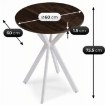 Mebel Elite Стіл Lauren 60 см, горіх/білий, ME.LAUREN/O/B/S60 - Home Club, зображення 6