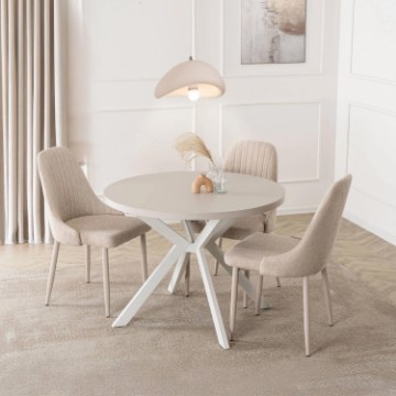 Mebel Elite Стол Lukas, раскладной, 100–250 см, цвет «Кашмир»/белый, ME.LUKAS/KASZ/B/S - Home Club