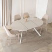 Mebel Elite Стол Lukas, раскладной, 100–250 см, цвет «Кашмир»/белый, ME.LUKAS/KASZ/B/S - Home Club, изображение 3