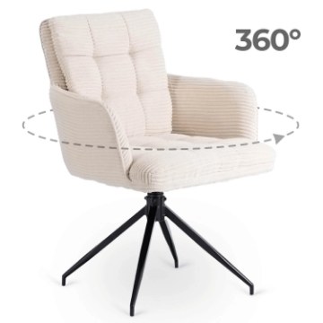 Mebel Elite Обертове крісло Akita кремового кольору зі штруксом, ME.AKITA/KR/SZTR/K - Home Club