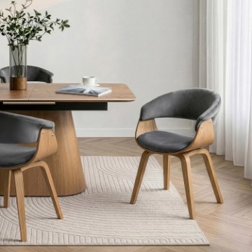 Mebel Elite Стул Gary из велюра, серый/золотой дуб, ME.GARY/P/DZ/V/DG/K - Home Club
