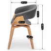 Mebel Elite Стул Gary из велюра, серый/золотой дуб, ME.GARY/P/DZ/V/DG/K - Home Club, изображение 7