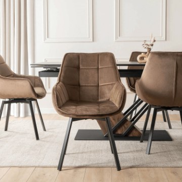 Mebel Elite Вращающееся кресло Luna, коричневое, велюровое, ME.LUNA/BR/V/K - Home Club