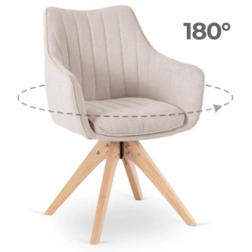 Mebel Elite Обертове крісло Lemon світло-бежевого кольору, ME.LEMON/JBZ/T/K - Home Club