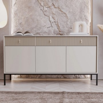 Mebel Elite Комод Marcos 154 см с рифлением, цвет «Кашмир», W.MAGGIORE/KASZ/BZ/KOM3D3S - Home Club