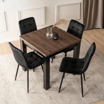 Mebel Elite Раздвижной стол Max 80–160 см, орех/чёрный, W.MAX/OM/CZ/S - Home Club