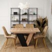 Mebel Elite Стол Clark, раскладной, 120–160 см, дуб Artisan/чёрный, PM.DUBAJ/A/CZ/S - Home Club, изображение 2