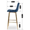Mebel Elite Барный стул Ariel, темно-синий, велюровый, ME.ARIEL/GR/ZL/V/H - Home Club, изображение 8