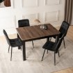 Mebel Elite Стол Skubi, раскладной, 120–160 см, орех/чёрный, W.SKUBI/OM/CZ/S - Home Club, изображение 3
