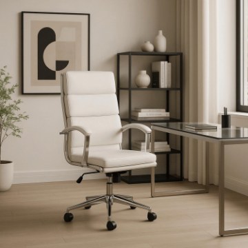 Mebel Elite Вращающееся кресло Camilo, белый цвет, экокожа, ME.CAMILO/B/E/FO - Home Club