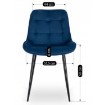 Mebel Elite Стілець Chris, темно-синій, велюровий, ME.CHRIS/GR/CZ/V/K - Home Club, зображення 8